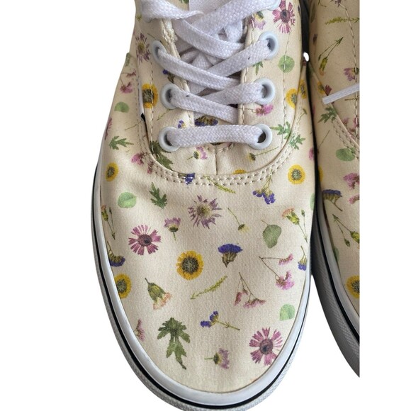 Vans Doheny Pressed Flower Floral Canvas Shoes Women’s Size 8 Cream Multicolor - Picture 2 of 9